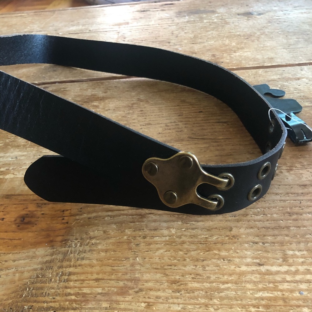 Free People black leather belt pouch bag NWOT - Picture 3 of 5